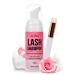 Lash Shampoo for Lash Extensions 60 Ml/2fl.oz Eyelash Extension Cleanser Oil Free Lash Cleanser for Eyelash Care Gentle Foaming Eyelash Shampoo with Brush for Salon Home Care (Rose 60ml) Rose 60ml Shampoo