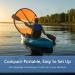 Vbest Life 42 Kayak Wind Sail Kit with Clear Window - Foldable Downwind Paddle for Kayaks, Canoes, Inflatable Boats, Paddle Board | Orange - Buy Online on GoSupps.com