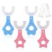 6 pieces of toothbrush baby u shadow toothbrush children and finger toothbrush baby 360 degrees children's toothbrush food quality silicone brush head for children from 0 to 12 years