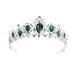 FRCOLOR Princess Crown for Women  Green Crystal Tiara Crown for Women  Rhinestone Queen Crowns Wedding Tiaras Crowns Headband for Birthday Halloween Party(Green)