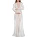 BUOYDM Maternity Dress Women Lace Photography Props Elegant Photo Shoot Dress Maxi Dresses XXL White