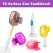 Fowecelt Toothbrush Covers - 4Pcs Head Cap for Traveling, Family, Camping - Yellow - Buy Online on GoSupps.com