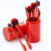 Buy Non-Irritating Synthetic Fiber Makeup Brush Bar Set - Travel-Friendly Red Brush Sets & Perfect Gifts - Buy Online on GoSupps.com