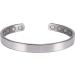 MagnetRX Men's Magnetic Bangle Bracelet - Elegant Golf/Tennis Elbow Relief & Balance - Polished Silver Large - Buy Online on GoSupps.com