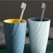 Cabilock 2pcs Portable Toothbrush Cup Set - Light Blue Travel Gargle Cup & Holder for Home & Travel | International Shipping Available - Buy Online on GoSupps.com