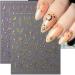 3D Sun Moon Star Nail Stickers - Holographic Laser Decals for Boho Nail Art - Rose Gold/Silver - Mythology Totem Design - 8 Sheets - Buy Online on GoSupps.com