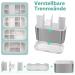 Brushed Nickel Electric Toothbrush Holder - Large Bathroom Organizer Set with Adjustable Partitions - Perfect for Family Drainage Solution - Buy Online on GoSupps.com