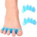 Toe spreader silicone toe separator correction for all toes 2 pieces of silicone toe separators for pedicure toe correction hallux valgus rail bale protection footpieces spreader ladies and men blue