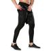 Odoland Men's Compression Running Pants 2-in-1 Gym Leggings with Pocket - Black Large (Pack of 2) - Buy Online on GoSupps.com