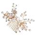 minkissy Pearl Comb Hair Combs for Women Accessories Wedding Hair Accessories for Brides Gold Hair Flower Girl Hair Accessories Girls Hair Accessory The Flowers Pearl Bridesmaid Headband