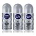 NIVEA SILVER PROTECT ROLL-ON FREE ALCOHOL ANTIPERSPIRANT DEODORANT 48 HOURS PROTECTION REFRESHING CONTENT ALL DAY FINE FRAGNANCE 1.7 OZ (Pack of 3) Silver Protect 3