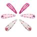 Topkids Accessories Pattern Hair Snap Hair Clips Toddler Hair Clips Women Metal Hair Clips Toddler Hair Clips Hair Accessories for Women & Hair Accessories for Girls (Heart White Pink Fuchsia)