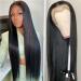 Missyvan Long Straight Lace Front Wig - Black Synthetic Hair, Light Yaki, Heat Resistant, Natural Look - Buy Online on GoSupps.com