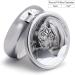 Round Pill Box - White Tiger in Snow Print | 3 Compartment Decorative Metal Pill Organizer | Portable Pocket Case - Buy Online on GoSupps.com