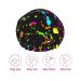 Glow in Dark Splatter Neon Reusable Shower Cap for Men and Women - Double Layer Waterproof Bathing Hat for Long Hair Protection - Buy Online on GoSupps.com
