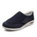 Diabetic Slippers Extra Wide Mens Arthritis Edema Adjustable Closure Toe Swollen Feet Slippers Adjustable Elderly Shoes for Elderly Swollen Feet Plantar Fasciitis ( Color : Navy blue Size : 12