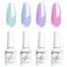 Vishine Gel Nail Polish Set - 4 Pastel Creme Color Spring Summer Baby Blue Lavande Lilac Violet Nail Gel Nail Art Long-lasting Salon DIY Manicure 8ml C030 Set C030