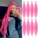 Leeven 8 Packs Pre Stretched Braiding Hair 26 Inch Yaki Texture Pink Brading Hair Extensions for Box Braids Kanekalon Hair Fiber Crochet Hair Extensions for Braiding /26 Inch Pink# 26 Inch (Pack of 8) PINK