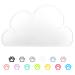DesignSter Lucky Pet Food Tray  Top Grade Cloud Silicone Feeding Mat Pad Anti-Slip Waterproof Dog Cat Bowl Placemat White