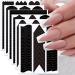 French Tip Nail Guides Nail Stickers French Manicure Strip Self-Adhesive Nail Art Airbrush Stencils Strips with French V-Shaped Moon Design Wavy Line DIY Nail Art Tips 6 Sheets Guides_french