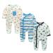 MAMIMAKA Baby Rompers Pajamas Cotton Jumpsuit Boys Girls Sleepsuit Long Sleeve Footed Bodysuits One-Piece Outfits 9-12 Months Three Pieces-13