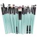 Premium 20-Piece Green Makeup Brush Set - Soft Synthetic Hair for Eyeshadow Brows & Eyeliner - Lightweight & High-Quality - Buy Online on GoSupps.com