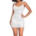 Hanxiulin ladies evening dress glitter evening dresses casual cocktail dress leisure dress long Elegant ball dress seed dresses for women white xl