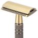 Double Edge Safety Razor - Long Handle Brass Bronze Blade Classic Reusable Manual Razor for Men Shaving - Buy Online on GoSupps.com