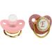 Personalized Silicone Baby Pacifier with Clip - Bling Rhinestone Design for Girls (Letter E) | Safe & Curved for Breastfed Babies - Focket - Buy Online on GoSupps.com
