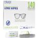 Glasses Cleaner Wipes 140 Individually Wrapped Lens Wipes Multipurpose Suitable for Spectacle Lenses Cameras Binoculars Mirrors Screens Optical and Electronic Devices