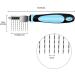 Flexzion Dogs Dematting Comb Stainless Steel Blades Rakes for Pets Cats Animals Matted Knotted Hair Brush Cutting Removing Grooming Tool with Smooth Teeth Needle - Black & Blue Handle - Buy Online on GoSupps.com