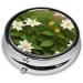 Clematis Flowers Mini Round Pill Box | 3 Compartment Portable Pill Organizer for Travel Home & Office - Buy Online on GoSupps.com