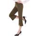 PUWEER Capri Pants for Women Dressy Business Casual Stretchy Flare Women's Dress Pants with Pockets Summer Crop Work Capri Brown Small