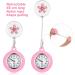Hemobllo Retractable Nurse Watch | Portable Pocket Clip-On Watch with Second Hand for Doctor | Cute Leaves Design | Black Pink - Buy Online on GoSupps.com
