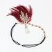 STIOEDYUAN Vintage 1920s Flapper Headband | Great Gatsby Feather Headpiece - Roaring 20s Leaf Tiara Hair Accessory (Red) - Buy Online on GoSupps.com