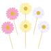 36 Pcs Daisy Cupcake Toppers Pink Flower Cake Topper Daisy Cake Decorations Toothpicks Cupcake Toppers (Multicolor-2)