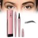Magic Eyebrow Pencil 4-Tipped Precise Brow Pen 3D Waterproof Microblading Eyebrow Pencil Contouring Pen Waterproof Natural Fine Stroke Magic Eyebrow Pencil for Women and Gril (Gray)