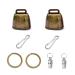Yitaocity 2Pack Retro Brass Bell Dog Cat Collar Bell Pet Bells Cow Horse Sheep Grazing Copper Bells Cattle Farm Animal Loud Bronze Bell Pet Anti-Theft Bell with Pet Anti- Lost Tags Tubes