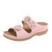 JWSVBF Orthotic Sandals for Women Bunion Boho Open Toe sandals for Women Flowers Braided House Slippers for Women Comfortable Walking Orthopedic 2023 Summer Fashion 8.5 Wide Pink-a