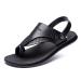 Mens Foot Correction Flip Flops Summer Fashion Breathable Leather Men Bunion Corrector Beach Slippers for Plantar Fasciitis Foot Correction Flat Sandals ( Color : Black  Foot length : 26cm ) 26cm Black