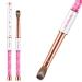 Yasterd Acrylic Nail Brush 100% Pure Kolinsky Acrylic Brushes for Nails Size 12 Crimped Oval Nail Brushes for Acrylic Application Pink Rhinestone Metal Handle Acrylic Powder Brush Professional Manicure Tool #12 Pink