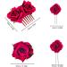 PMELCXD 4 Pieces Rose Hair Clip Flower Hairpin Rose Brooch Floral Clips Women Rose Flower Hair Accessories(Pale red) - Buy Online on GoSupps.com