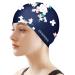 Bathing cap women silicone bath caps for long hair slip-resistant waterproof bathing cap for women and adults comfortable bathing cap floating caps suitable for curly short medium length thick hair navy blue