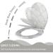Angel Shield Gray Marble Toilet Seat - Durable Molded Wood, Quiet Close, Easy Clean, Quick-Release Hinges - Elongated Size - Buy Online on GoSupps.com