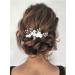 Catery Silver Bridal Hair Comb with Crystal Headpiece and White Flower - Bride Wedding Hair Accessory for Women and Girls - Buy Online on GoSupps.com