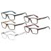 Eyekeper 5 pairs reading glasses of classic rectangular frame men women in spring hinges (one for every color 2.25) +2.25 5PCs mix