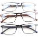 3 Pack Stylish Metal Frame Blue Light Blocking Reading Glasses for Men - Mix Color 1.5x - Buy Online on GoSupps.com