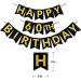 Black & Gold Glittery 60th Birthday Banner & Decor Kit - Sparkling Party Supplies for 60th Anniversary Celebration - Buy Online on GoSupps.com