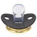 Silicone Baby Pacifier with Clips for 6 to 18 Months - Soft Lightweight Integrated Design - BPA Free Bling Pacifier (Black)