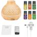 SPLITSKY 400ML Essential Oil Diffuser Set with 6 Oils & Remote Control - Electric Aroma Nebulizer & Air Humidifier with 14 Colour Lights for Home, Bedroom - Yellow - Buy Online on GoSupps.com